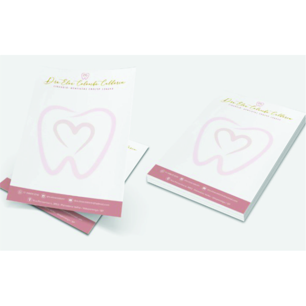 Papel Timbrado 15x21 cm 4/0 Cor papel off set 75g