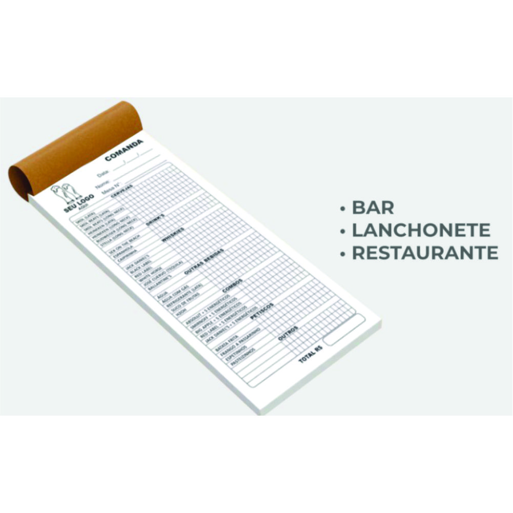 Comanda Papel 10x21cm (tam. arte 9x19cm)