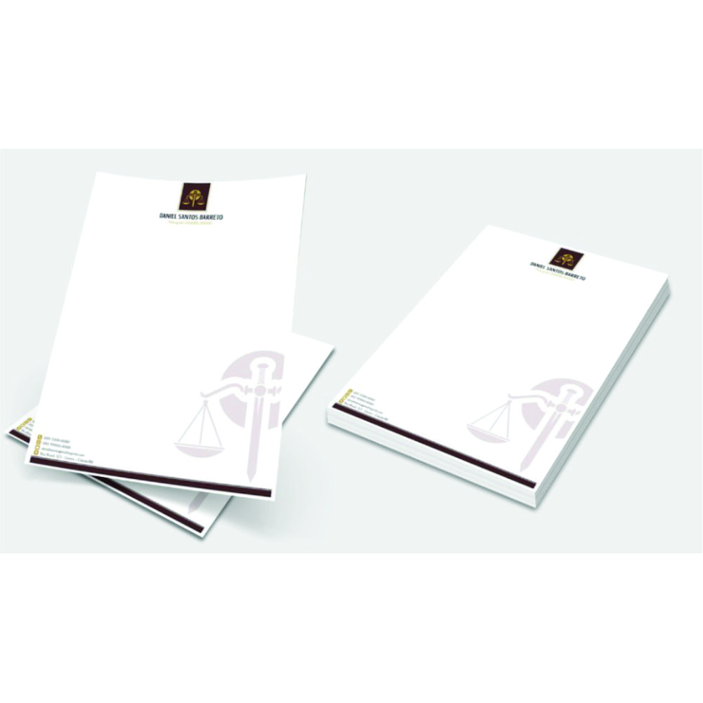 Papel Timbrado 21x31 cm 4/0 Cor papel off set 90g