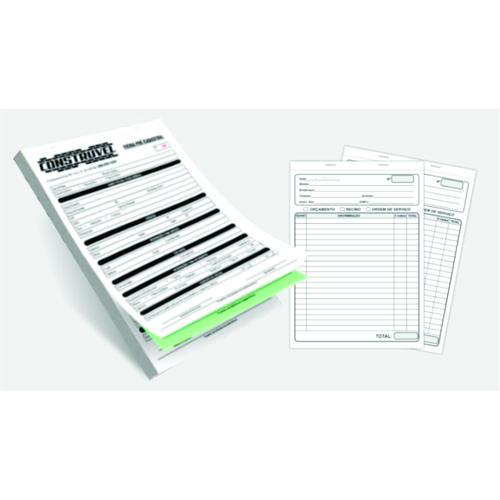 Bloco 21x31 cm 1/0 cor 100x1 ou 50x2 vias