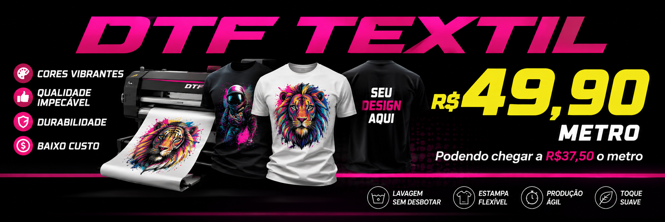 DTF TÊXTIL POR METRO