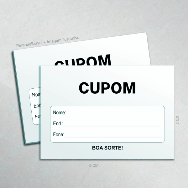 Cupom Para Sorteio 9x6cm 1000und