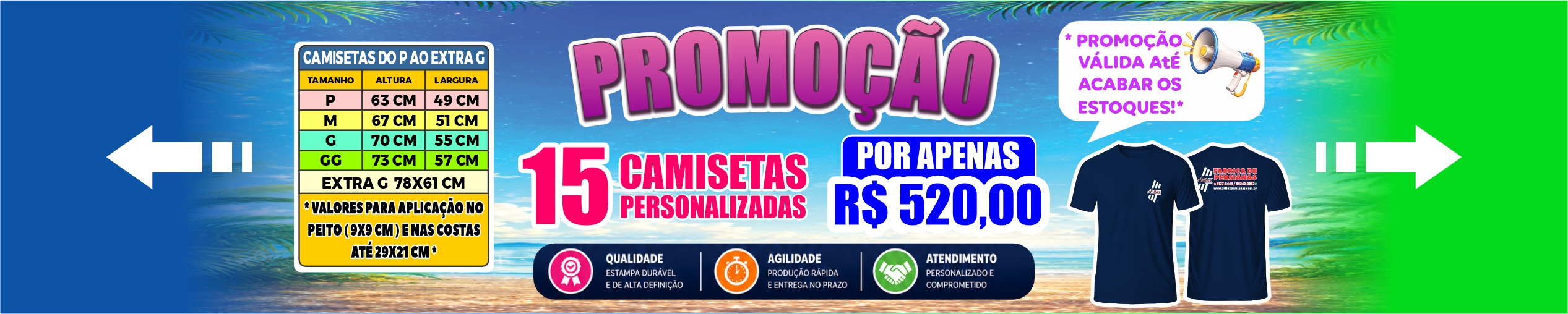 PROMOÇÃO DE CAMISETAS