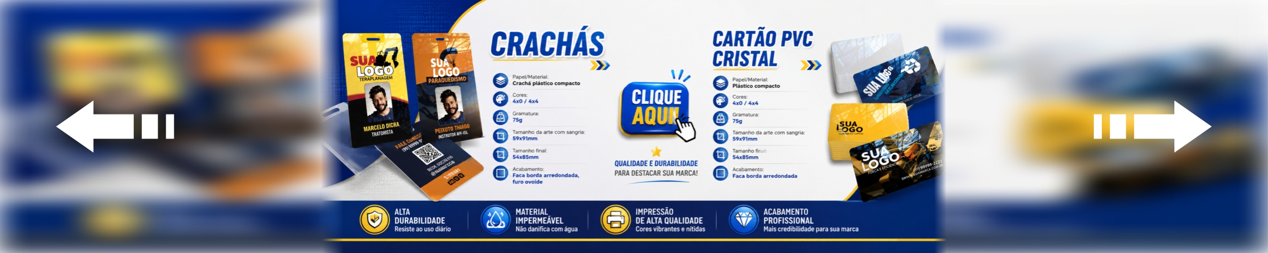 CRACHÁS E CARTÕES PVC