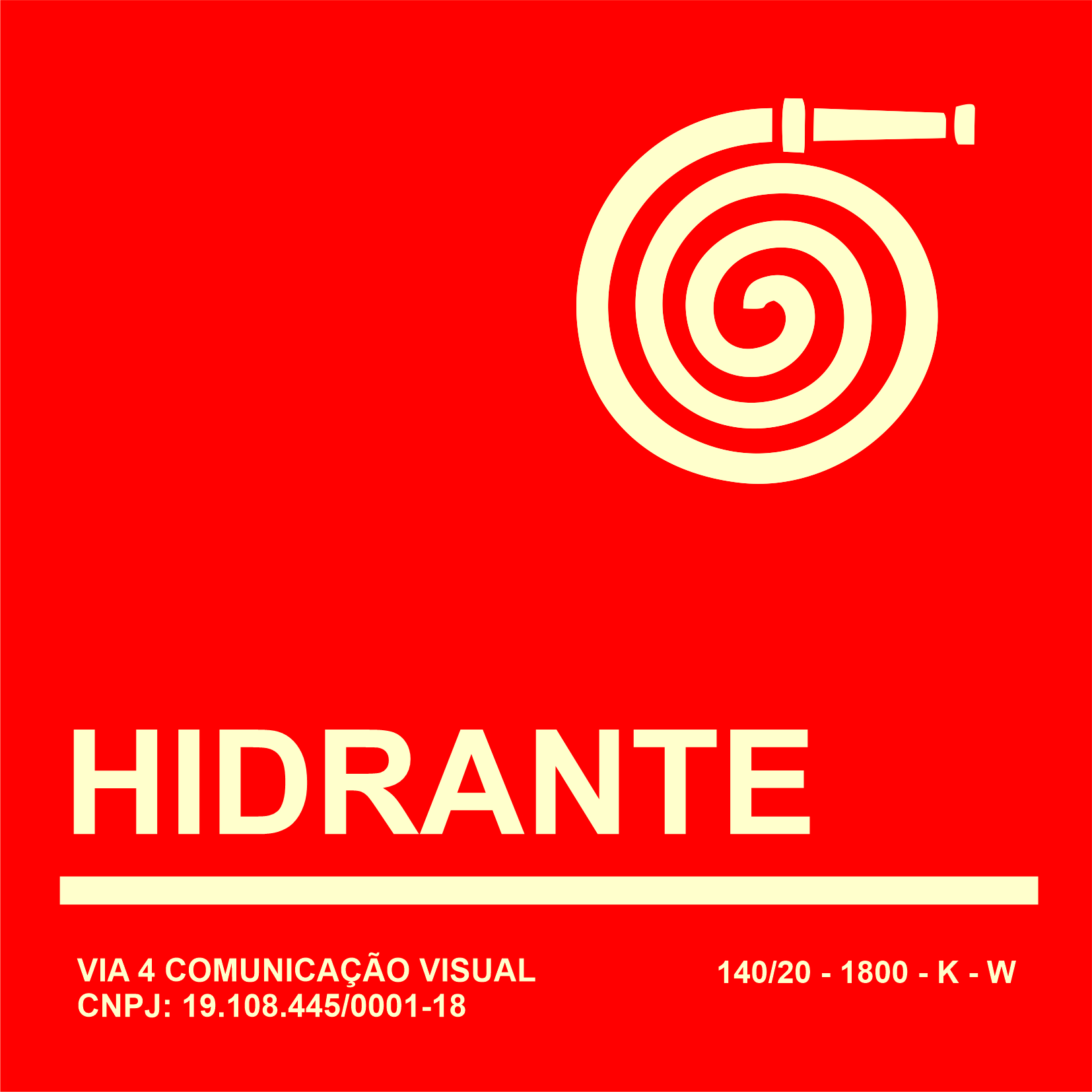 PLACA DE HIDRANTE EM ACRÍLICO