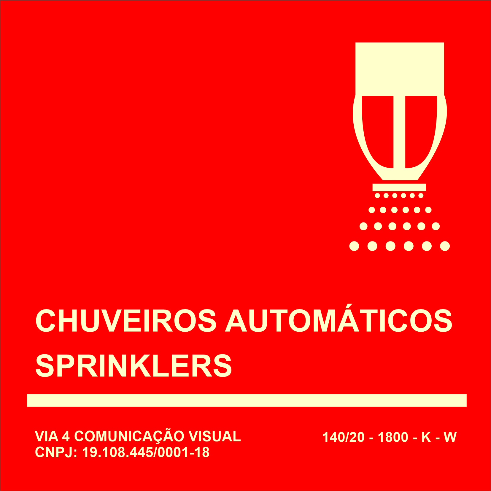 PLACA SPRINKLER - SPK EM PVC