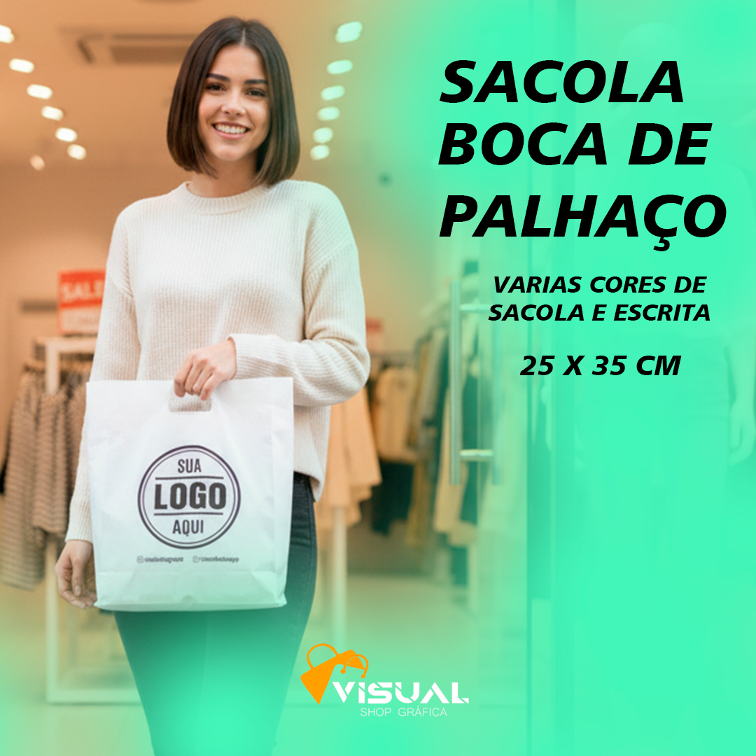 SACOLA BOCA DE PALHAÇO 25X35 CM