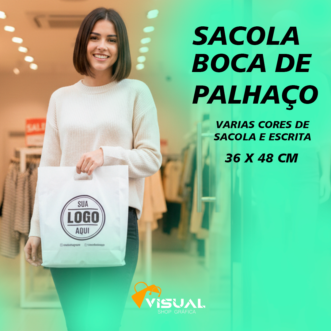 SACOLA BOCA DE PALHAÇO 36X48 CM