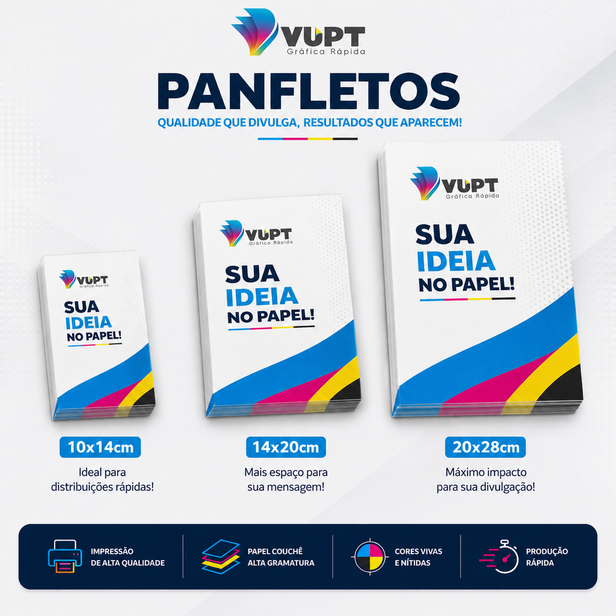 Panfletos 4x4 cores - 2500 unidades