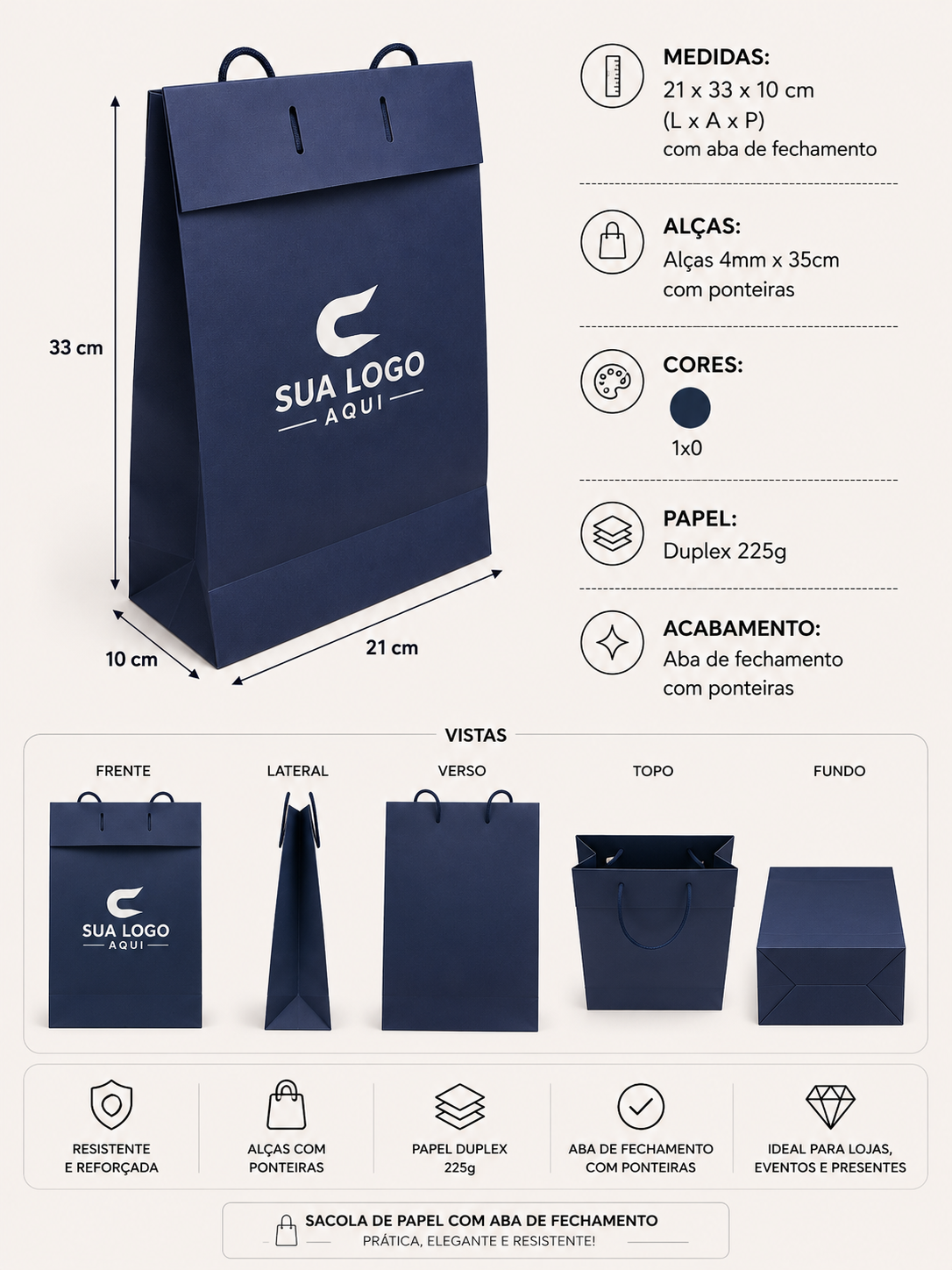 Sacola com aba - presente