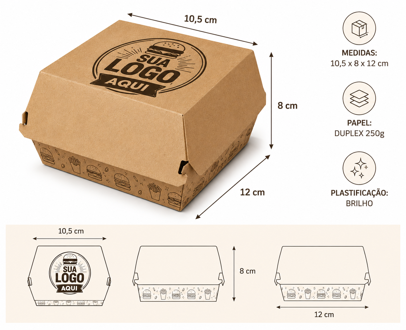 Caixa de hamburger - tradicional