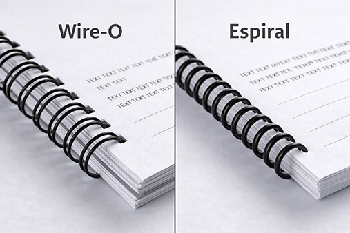 detalhe de wire-o e espiral