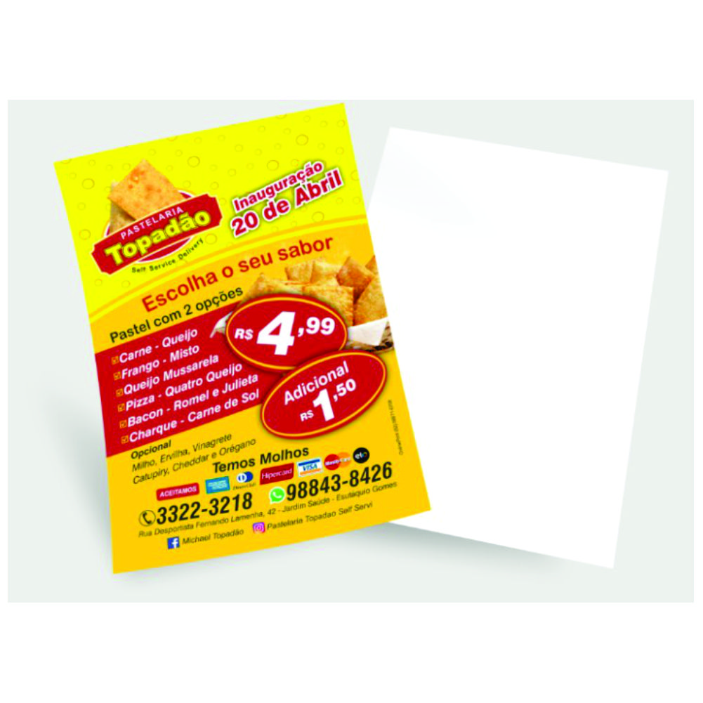 Panfleto 4/0 Cor Papel Couchê 90g