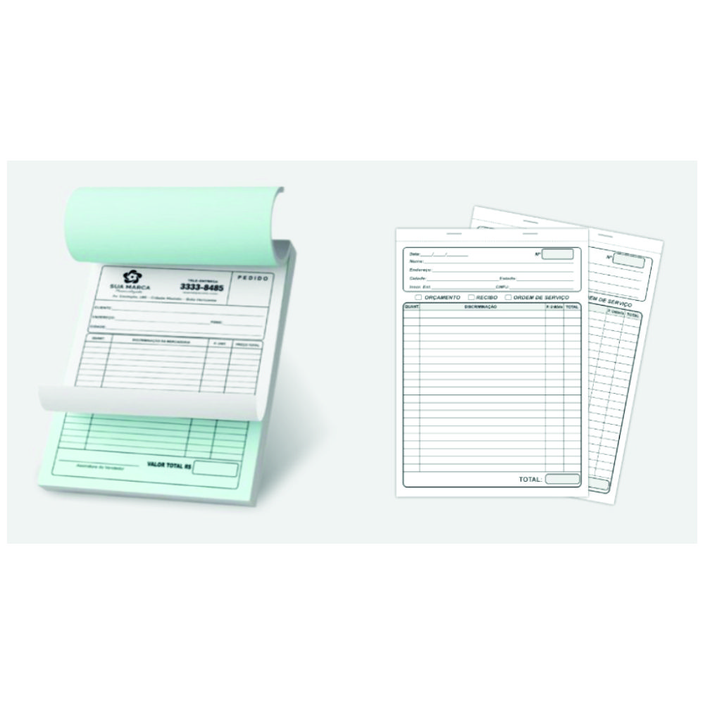 Bloco 15x21 cm 1/0 cor 100x1 ou 50x2 vias